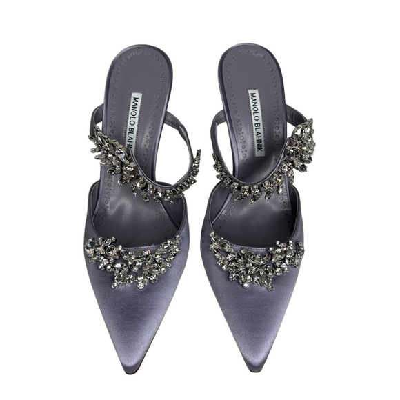 Manolo Blahnik Lurum Mules Purple Size 40 - Picture 5 of 11